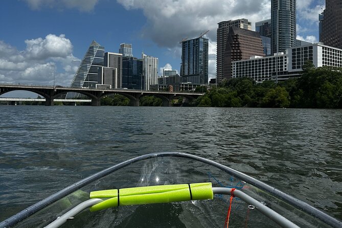 Downtown Austin Skyline Clear Kayak Tour at Lady Bird Lake - Stop 4: Barton Creek sandbar pause and spring-fed water