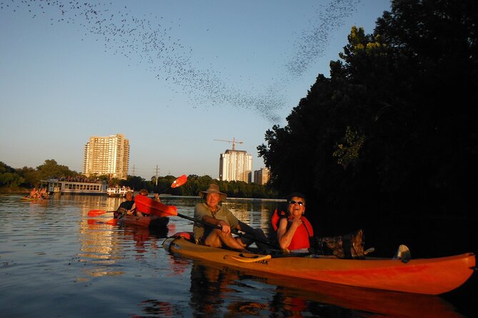 Evening Bat Watching Kayak Tour - Stop 2: Downtown skyline from the water at dusk and night